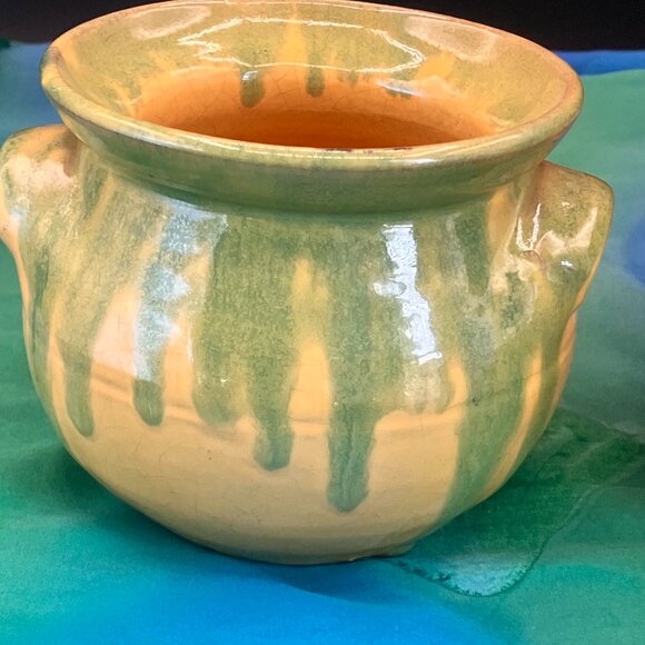 Vintage M L Owen’s Succulent Planters Set of 2 Terracotta Drip Glaze 1980’s - Picture 2 of 10